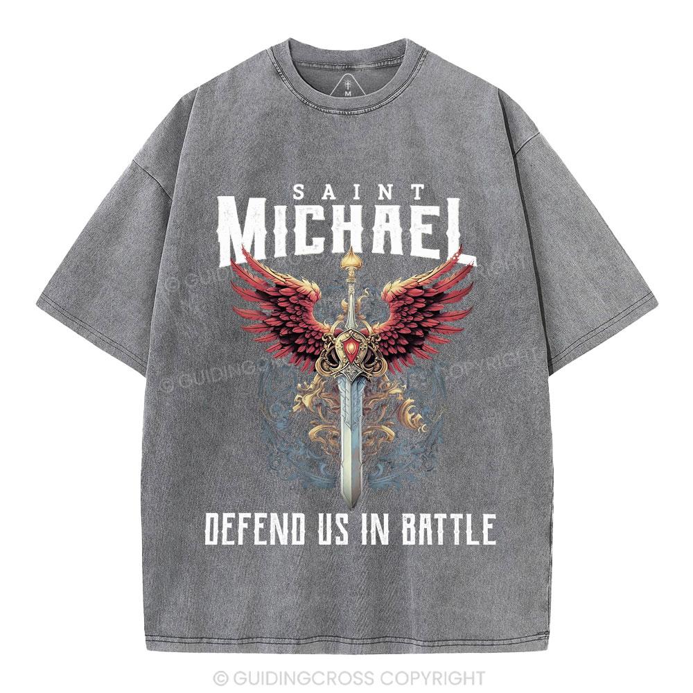 Defend Us In Battle Christian Washed T-Shirt