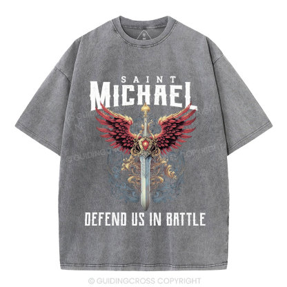 Defend Us In Battle Christian Washed T-Shirt