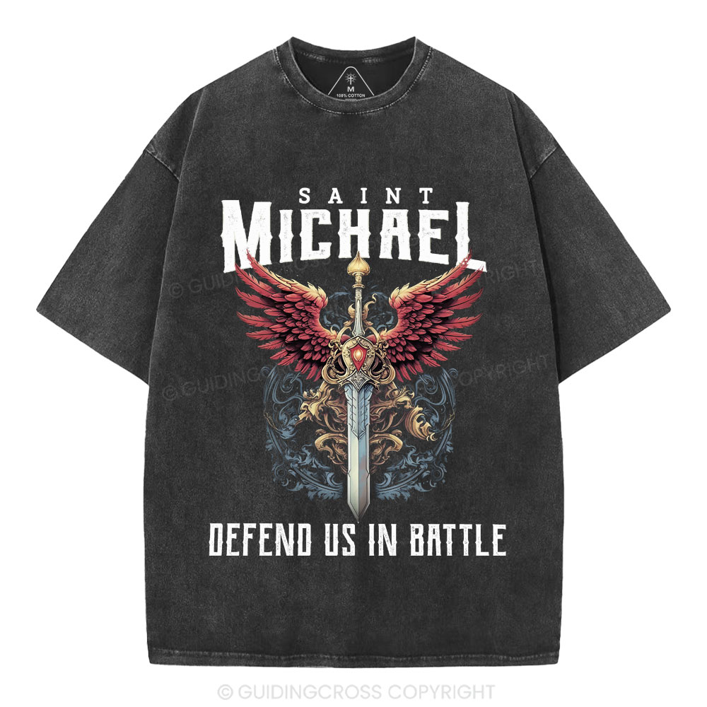 Defend Us In Battle Christian Washed T-Shirt