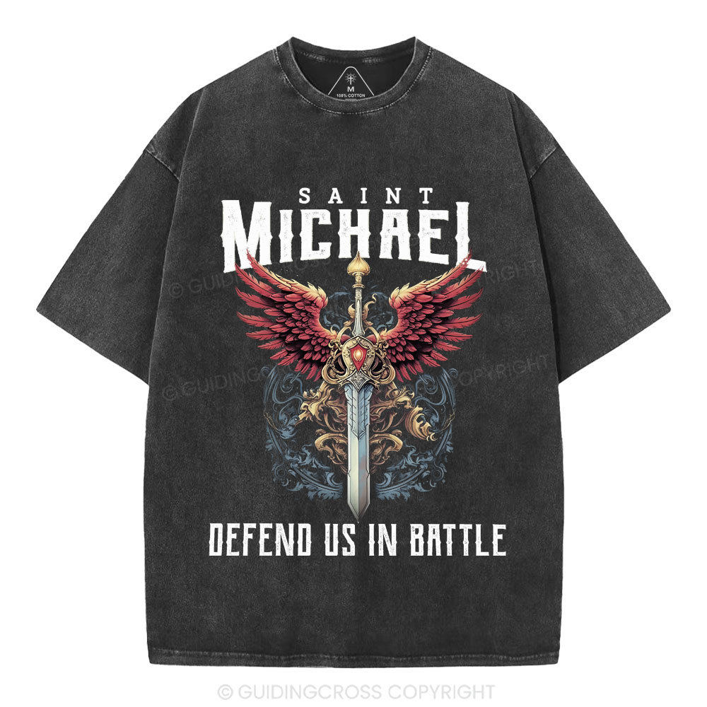 Defend Us In Battle Christian Washed T-Shirt