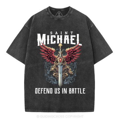 Defend Us In Battle Christian Washed T-Shirt