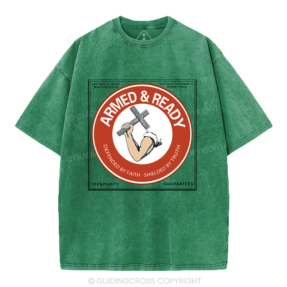 Defended By Faith Christian Washed T-Shirt