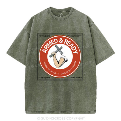 Defended By Faith Christian Washed T-Shirt