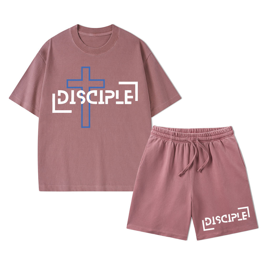 Diciples Christian Washed T-Shirt & Shorts