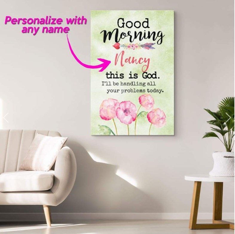 Good morning This Is God Personalized Christian Canvas Wall Art