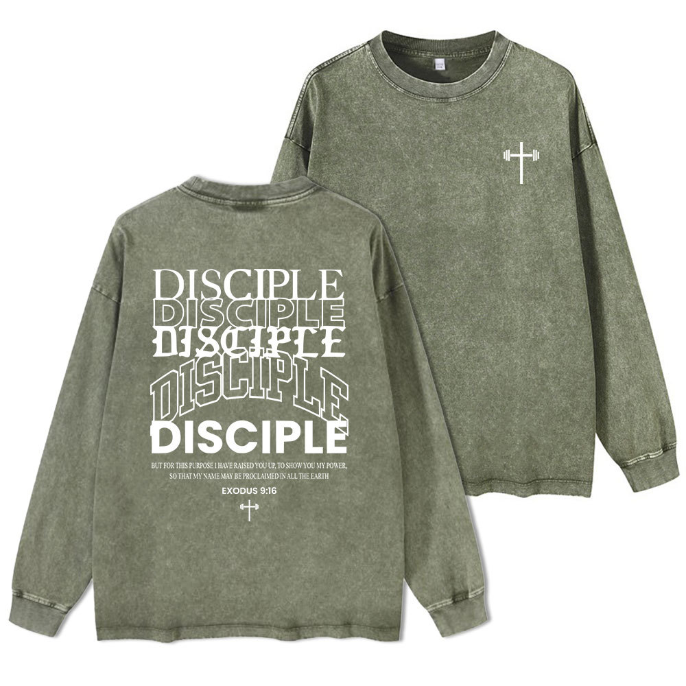 Sample Washed Long Sleeve T-Shirt Sale - GuidingCross