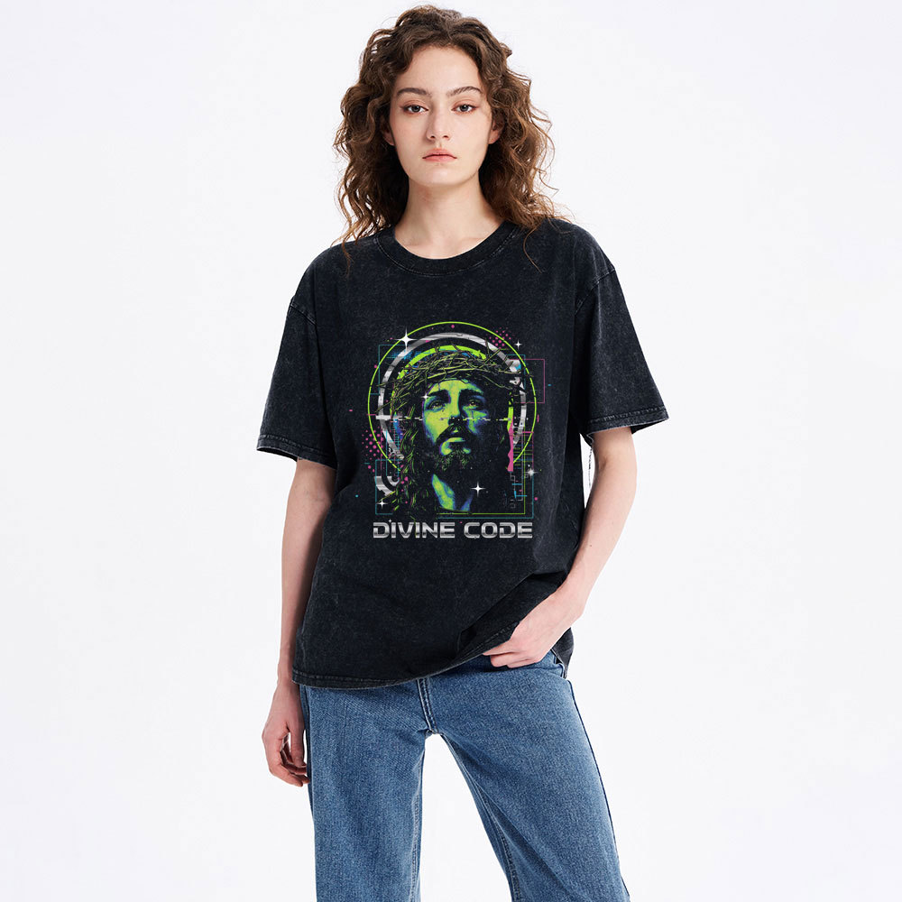 Divine Code Christian Washed T-Shirt