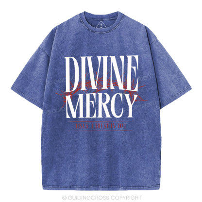 Divine Mercy Christian Washed T-Shirt