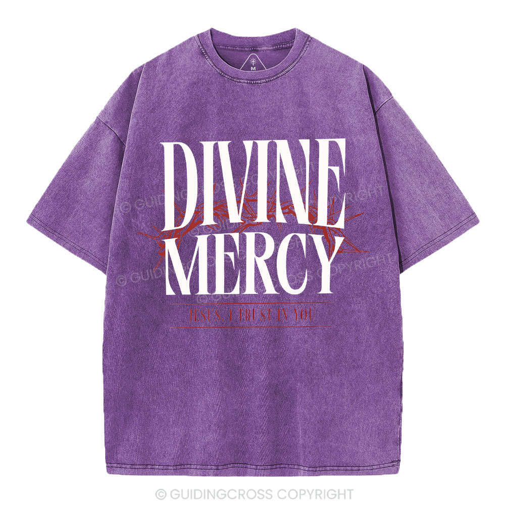 Divine Mercy Christian Washed T-Shirt
