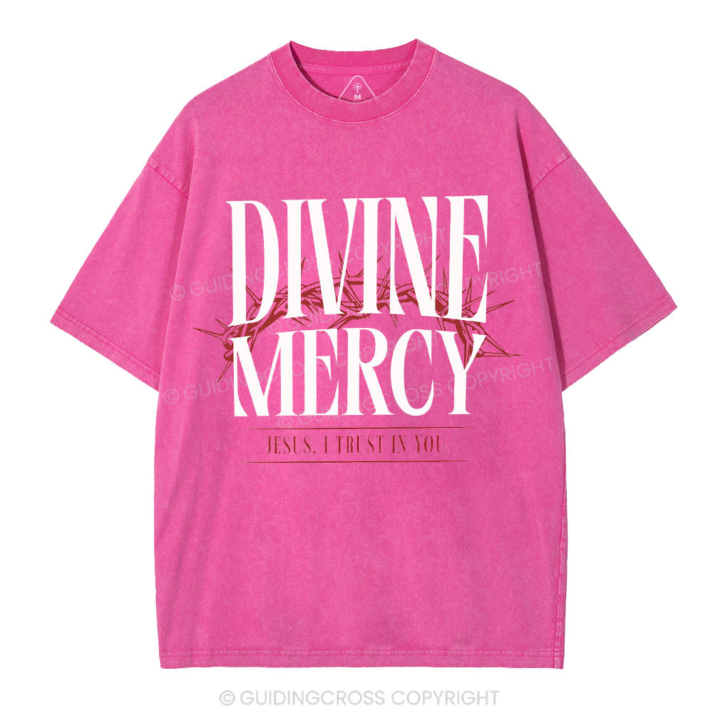Divine Mercy Christian Washed T-Shirt