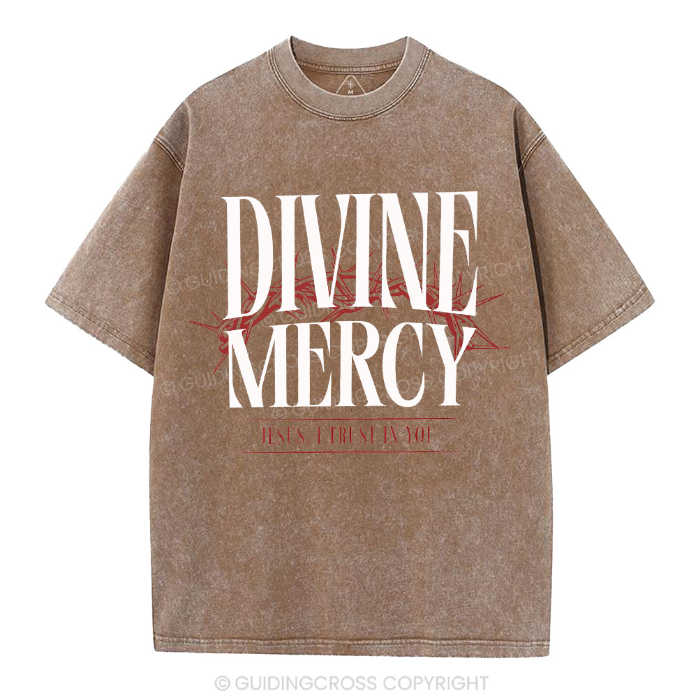 Divine Mercy Christian Washed T-Shirt