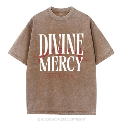 Divine Mercy Christian Washed T-Shirt