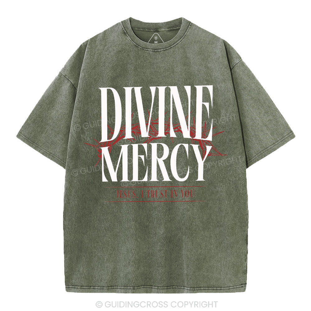 Divine Mercy Christian Washed T-Shirt