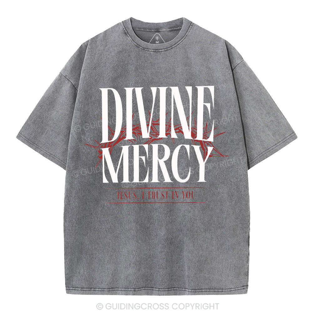 Divine Mercy Christian Washed T-Shirt