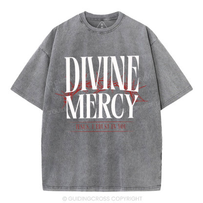 Divine Mercy Christian Washed T-Shirt