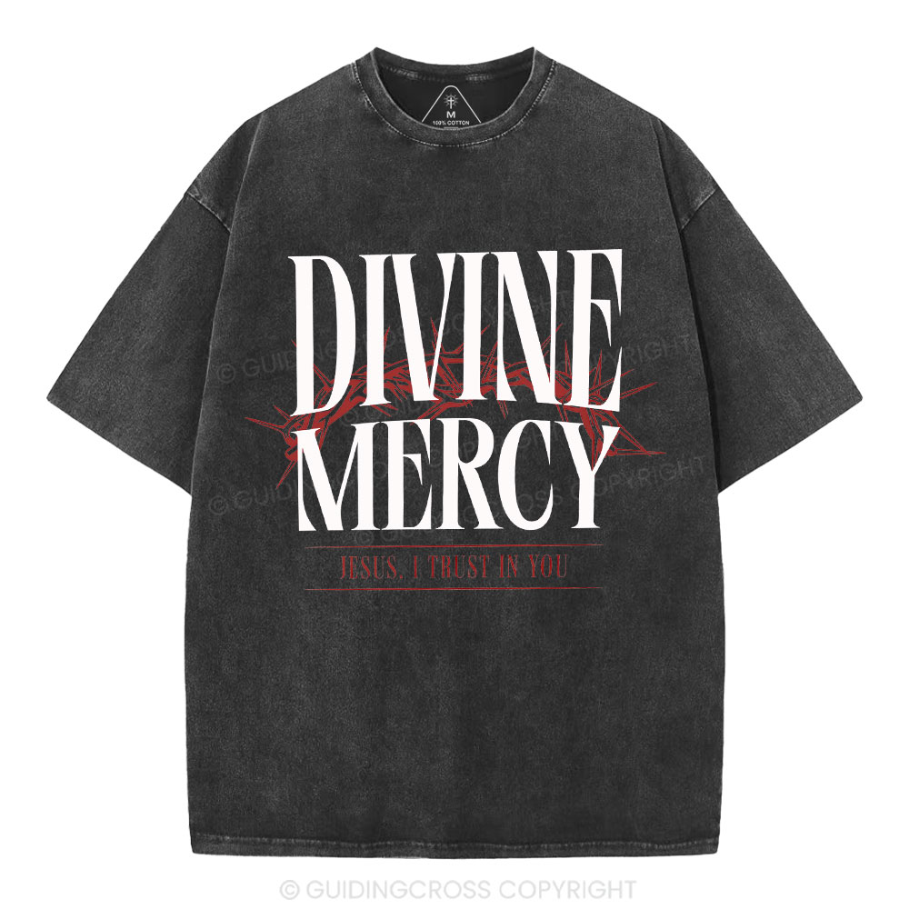Divine Mercy Christian Washed T-Shirt