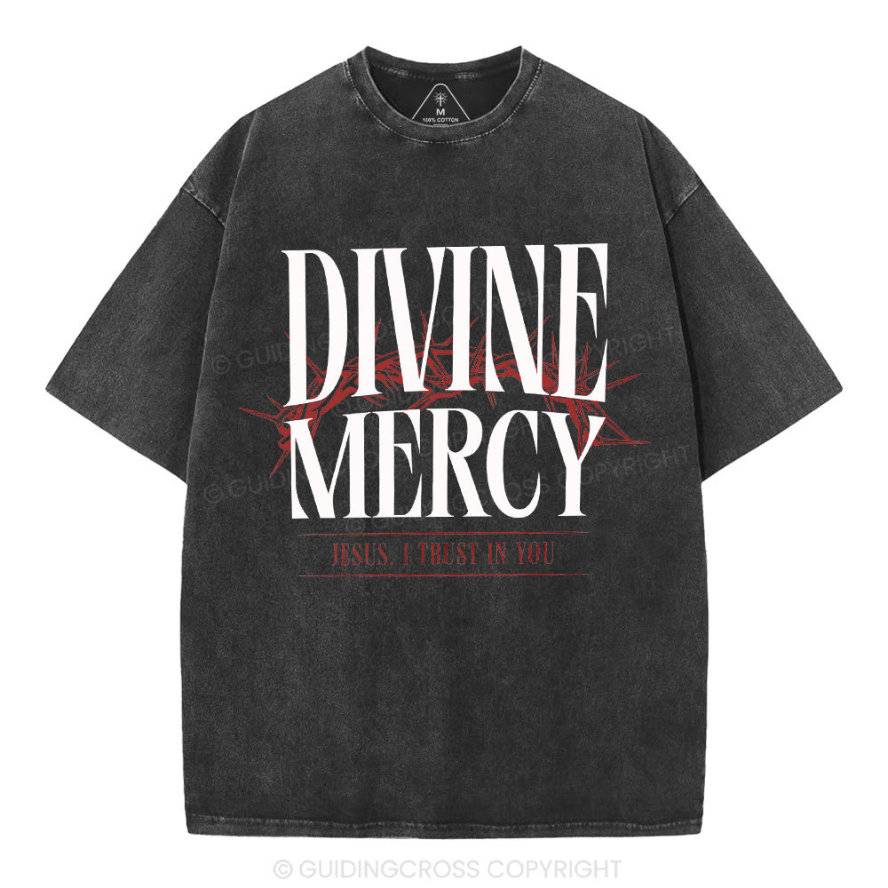 Divine Mercy Christian Washed T-Shirt