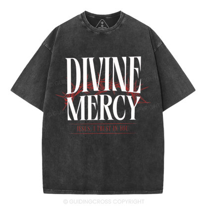 Divine Mercy Christian Washed T-Shirt