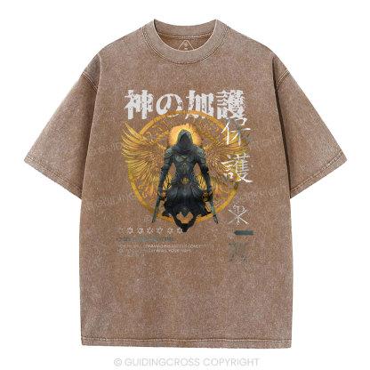 Divine Protection Christian Washed T-Shirt