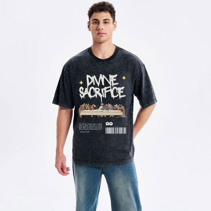 Divine Sacrifice Christian Washed T-Shirt