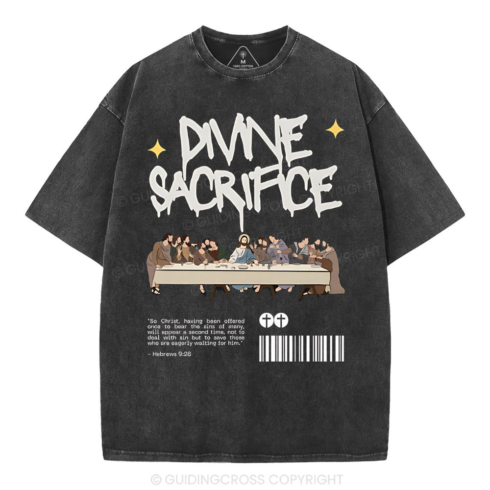 Divine Sacrifice Christian Washed T-Shirt