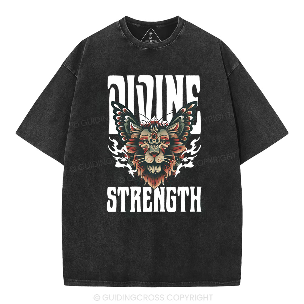 Divine Strength Christian Washed T-Shirt