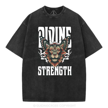 Divine Strength Christian Washed T-Shirt