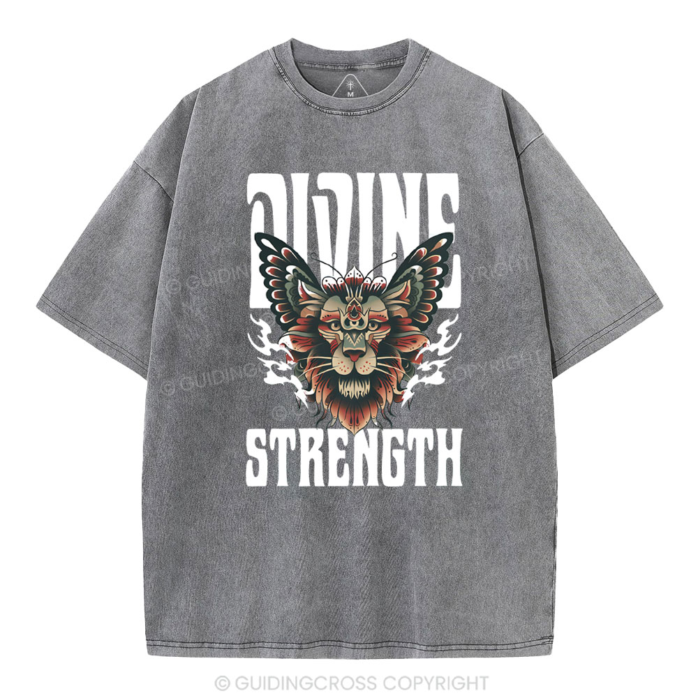 Divine Strength Christian Washed T-Shirt