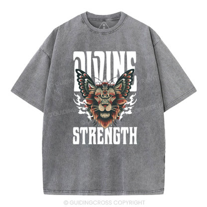 Divine Strength Christian Washed T-Shirt