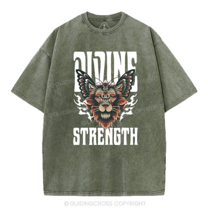 Divine Strength Christian Washed T-Shirt