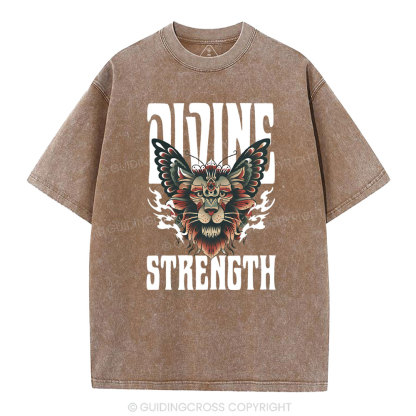 Divine Strength Christian Washed T-Shirt