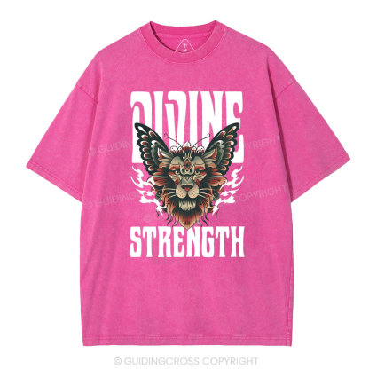 Divine Strength Christian Washed T-Shirt