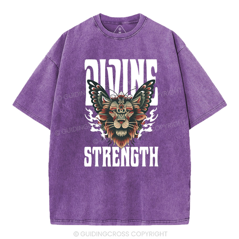 Divine Strength Christian Washed T-Shirt
