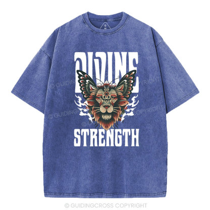 Divine Strength Christian Washed T-Shirt