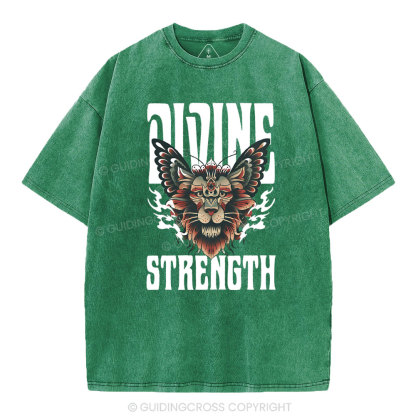 Divine Strength Christian Washed T-Shirt