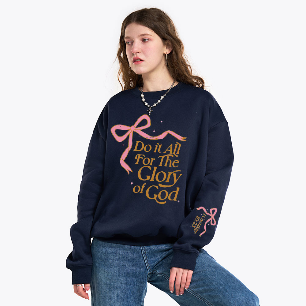 Do It All For The Glory Of God Christian Fleece Sweatshirt