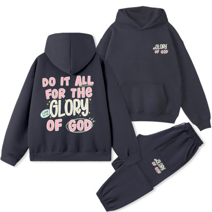 Do It All For The Glory Of God Christian Fleece Hoodie Set