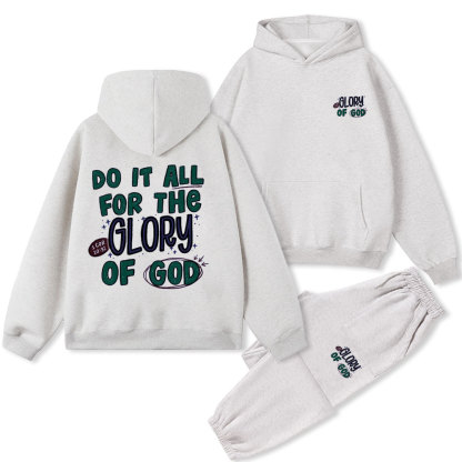 Do It All For The Glory Of God Christian Fleece Hoodie Set