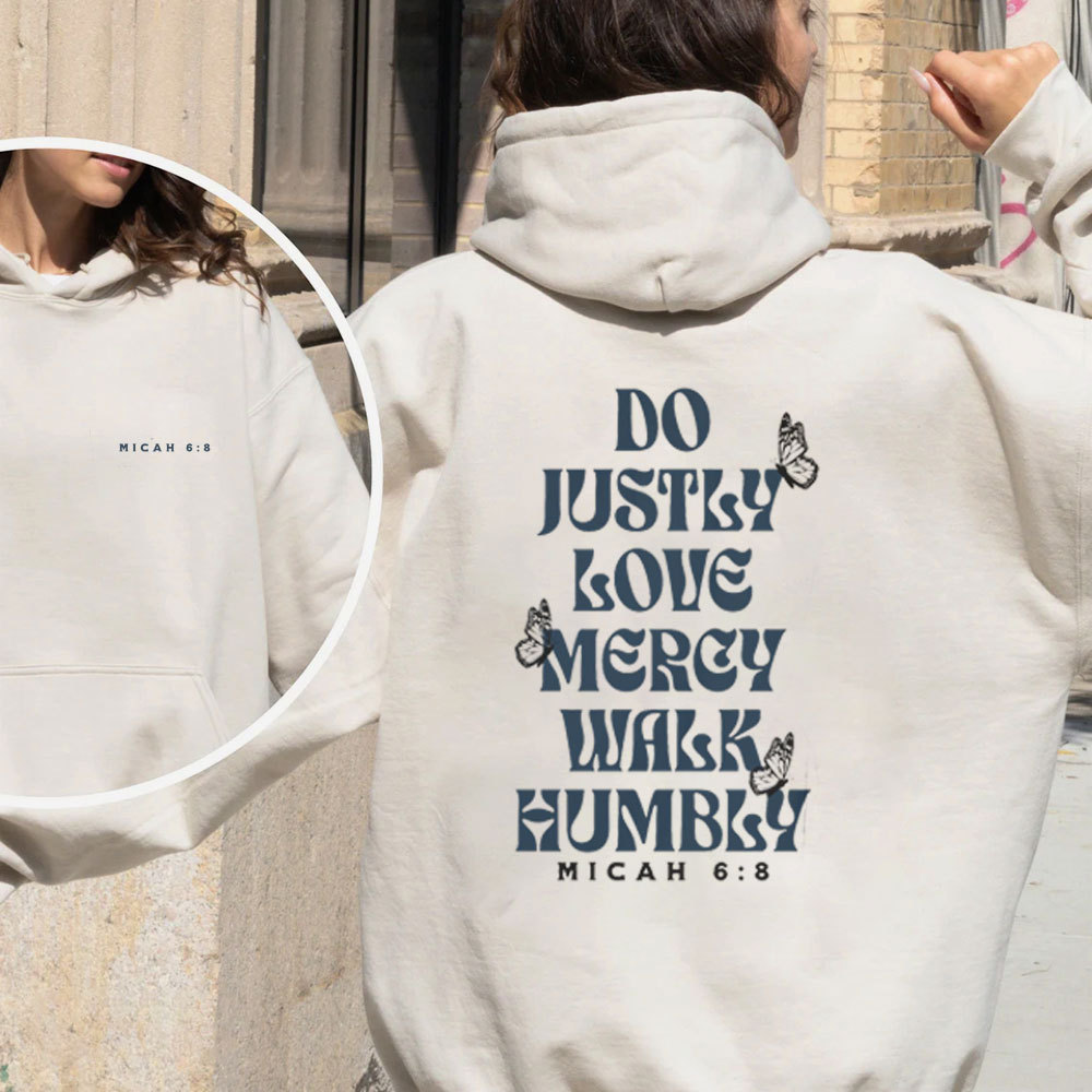 Do Justly Love Mercy Walk Humbly Christian Premium Fleece Hoodie Set