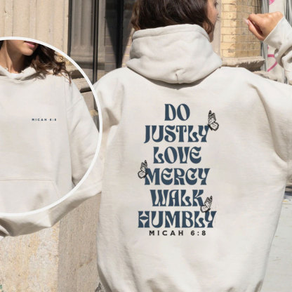 Do Justly Love Mercy Walk Humbly Christian Premium Fleece Hoodie Set