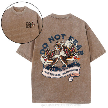Do Not Fear Sparrows Christian Washed T-Shirt