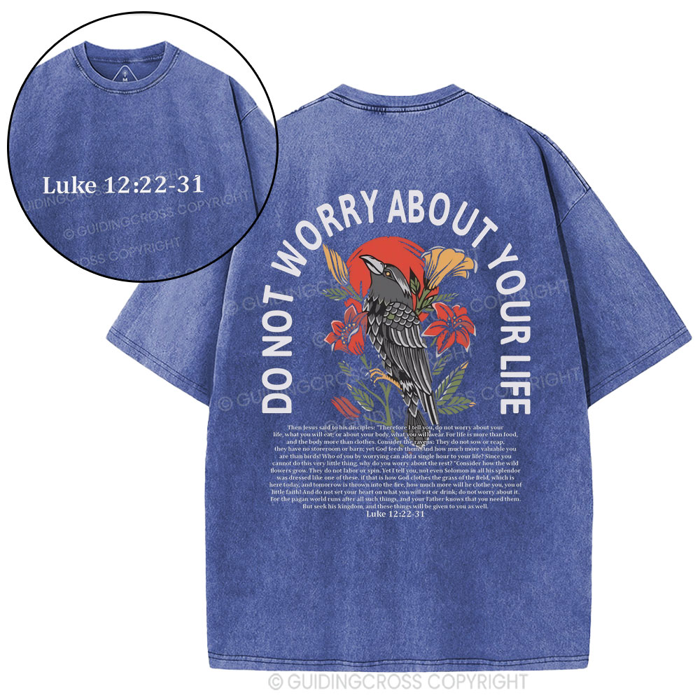 Do Not Worry About Your Life Christian Washed T-Shirt