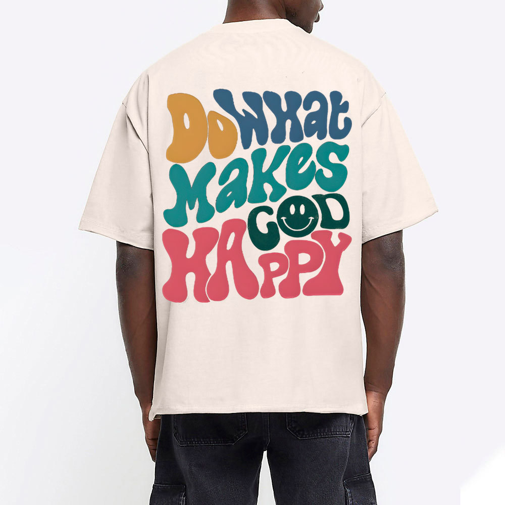 Do What Makes God Happy Christian Washed T-Shirt