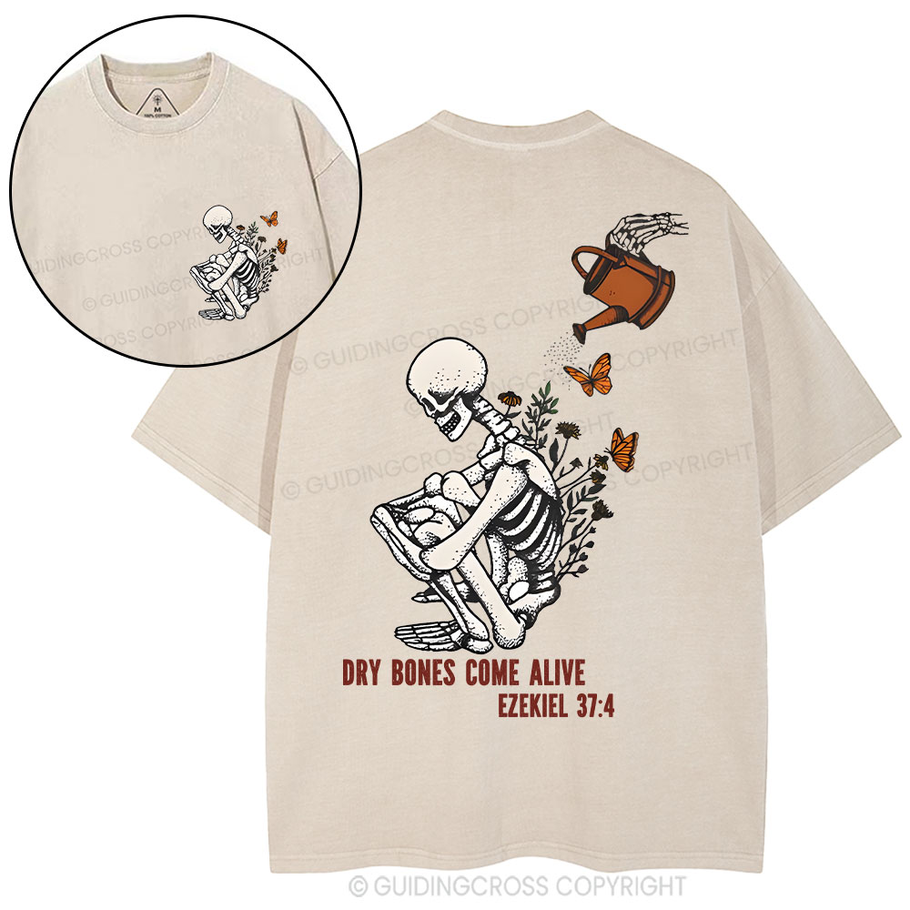 Dry Bones Come Alive Christian Washed T-Shirt Sale - GuidingCross