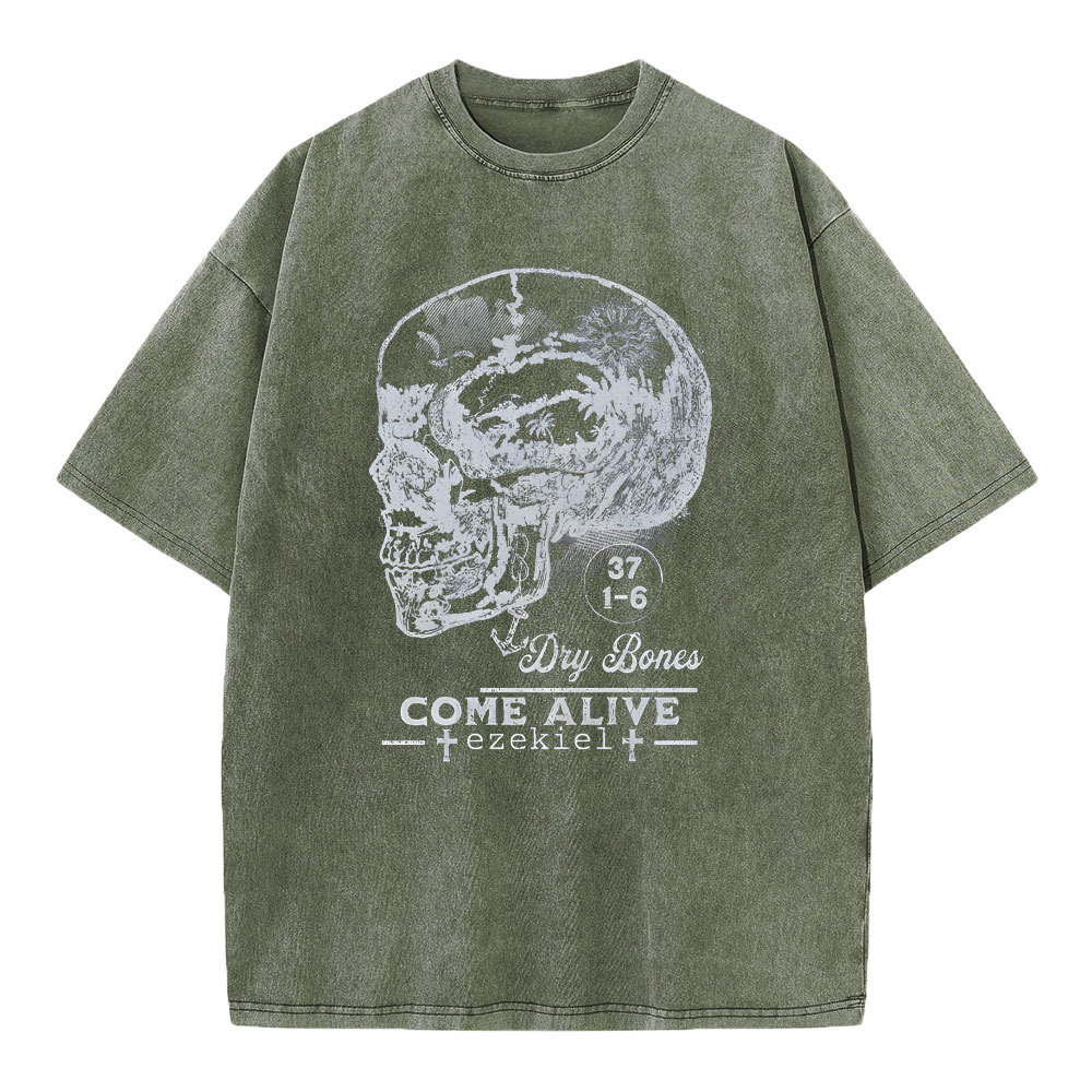 Dry Bones Come Alive Christian Washed T-Shirt