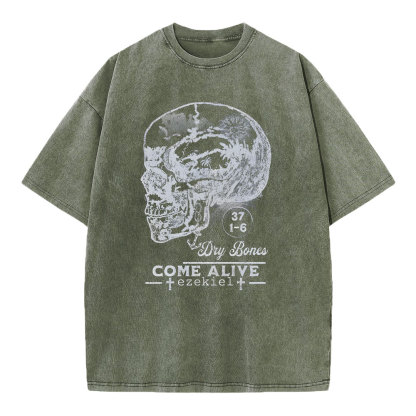 Dry Bones Come Alive Christian Washed T-Shirt