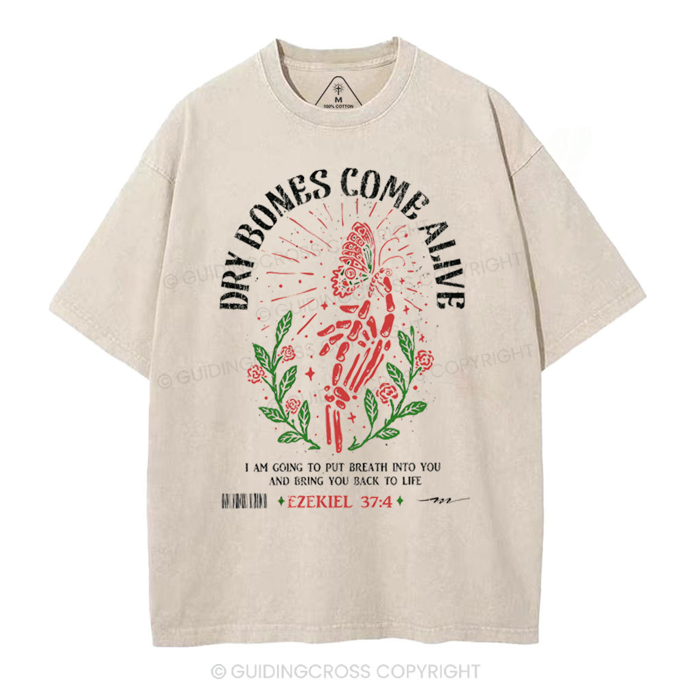 Dry Bones Come Alive Christian Washed T-Shirt