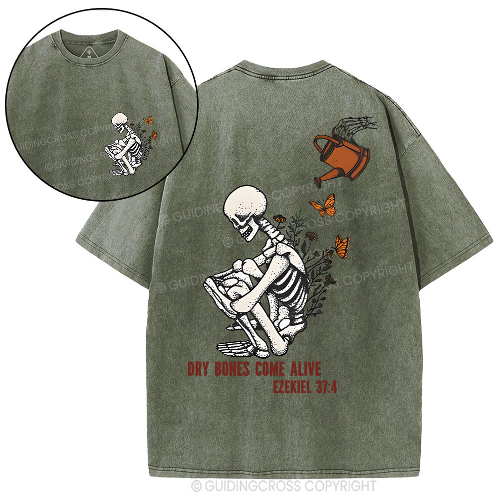 Dry Bones Come Alive Christian Washed T-Shirt