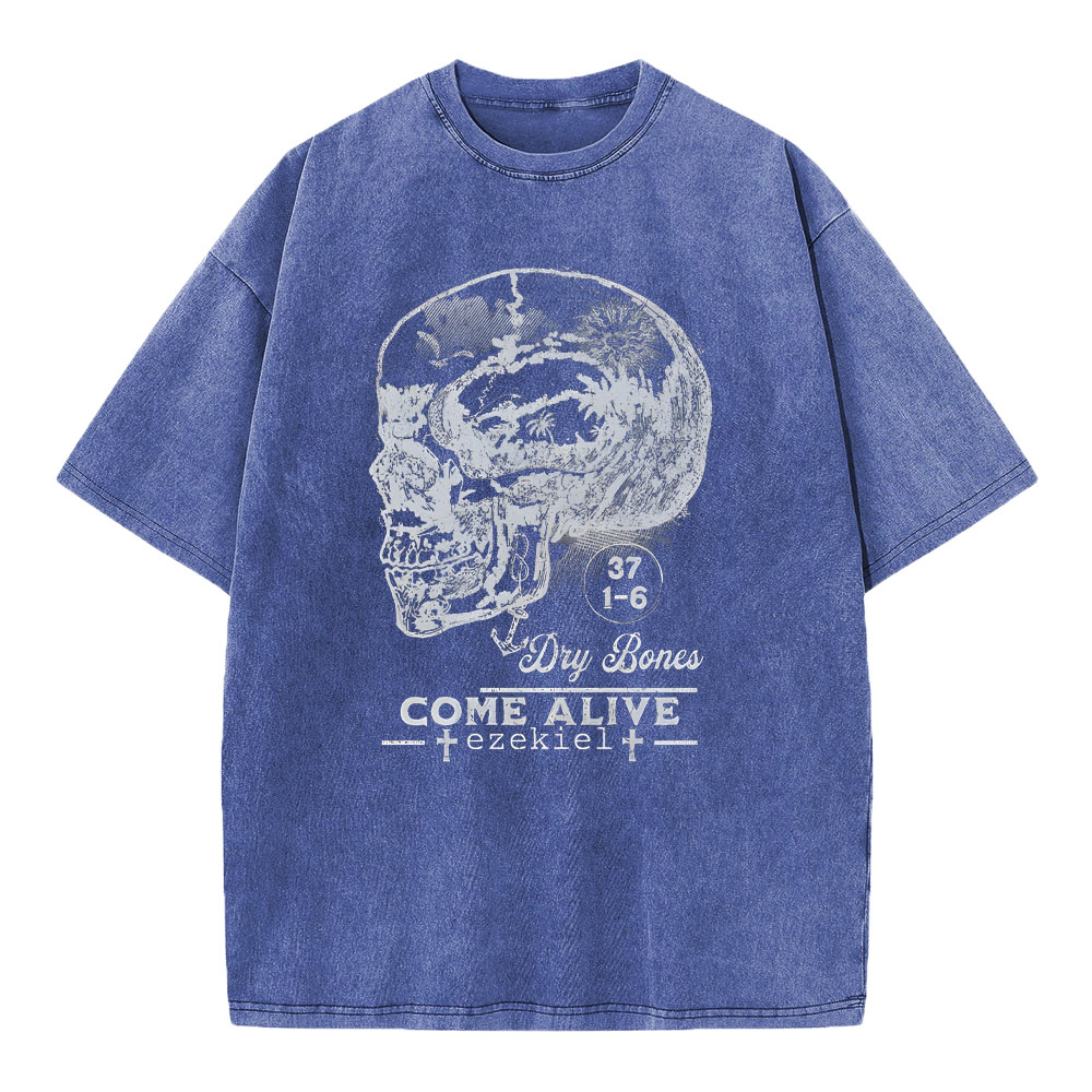 Dry Bones Come Alive Christian Washed T-Shirt