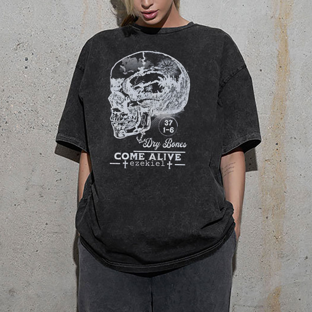 Dry Bones Come Alive Christian Washed T-Shirt